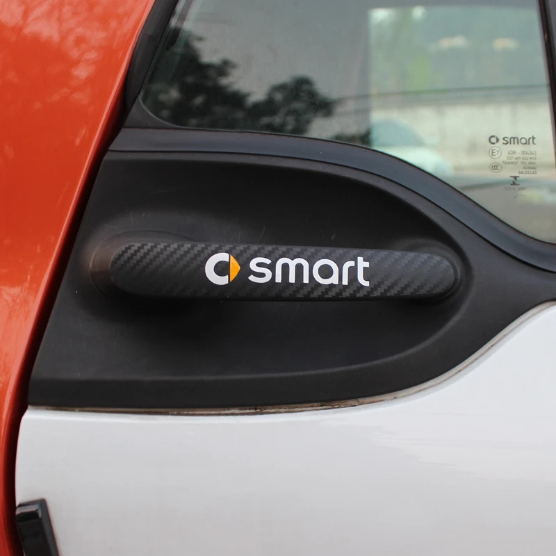 Паттерн углеродного волокна дверная ручка Защитная Наклейка для Smart fortwo 453 Lahua