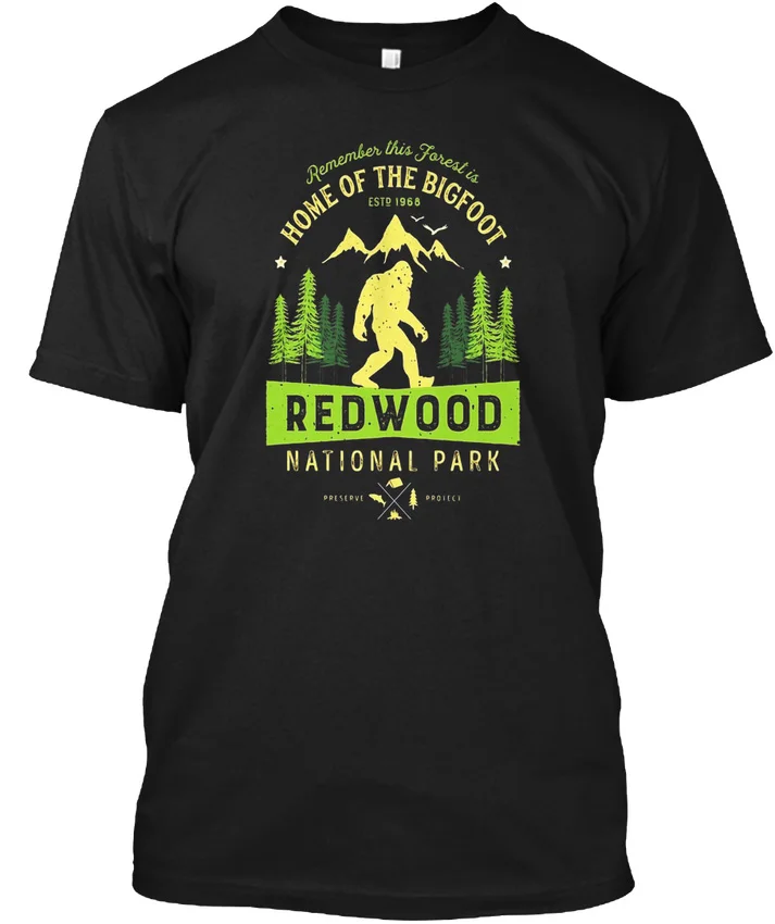 Redwood национальный парк Винтаж Калифорния Bigfoot T Популярные Tagless футболка | Мужская