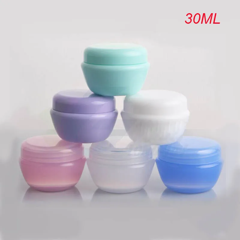 

100pcs 30g plastic cream bottle ,1 ounce cosmetic container cream jar ,wholesale 30 g Cosmetic Jar Cosmetic Packaging 6 colors