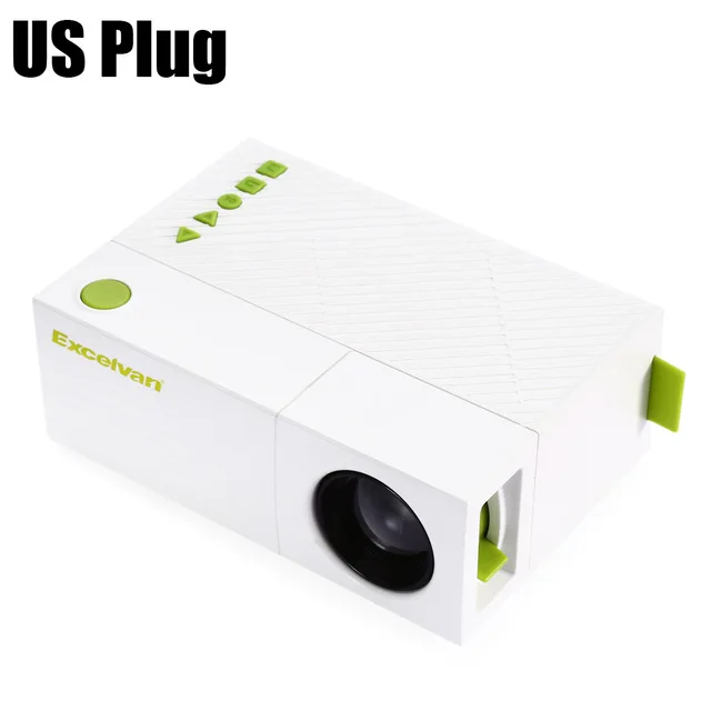 US PLUG Excelvan YG310 обновлен H100 светодио дный Портативный проектор 800LM 3,5 мм 320x240 HDMI Мини проектор с usb-разъемом дома Media Player PK YG300 - Цвет: US PLUG