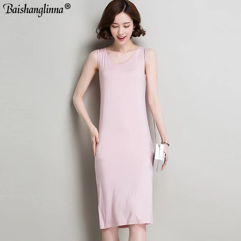 Baishanglinna без рукавов Цвет летнее платье модное Повседневное женское Femme 2019