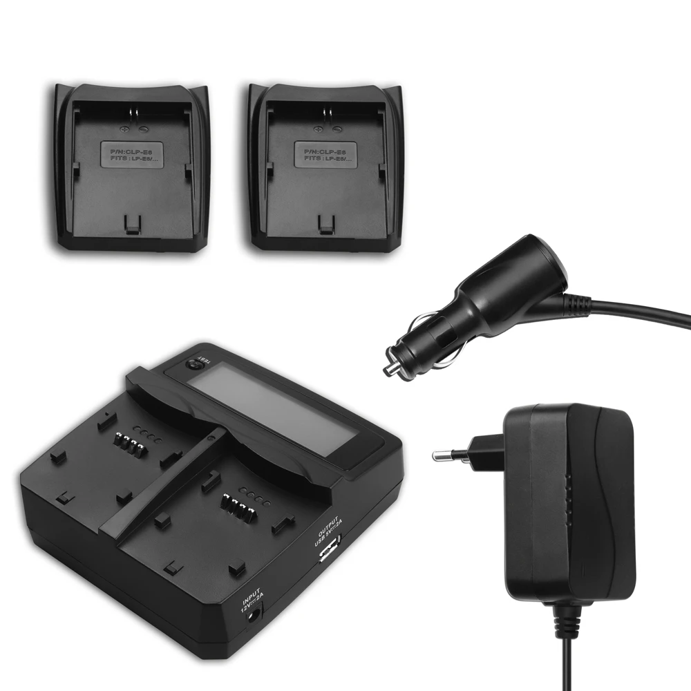 ICV DCLP-E6 LP E6 LPE6 LC-E6 батарея двойной дом + Автомобильная камера зарядное устройство