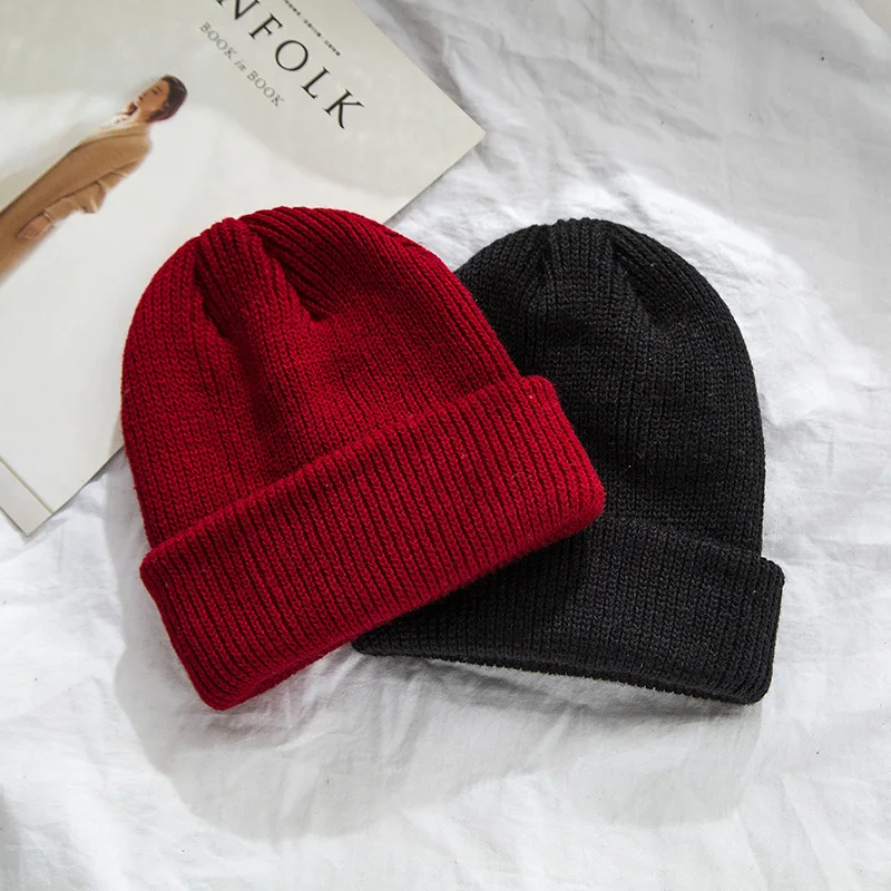 Зимняя шапка для женщин мягкая Skullies шапочки Для теплая человек вязаная Кепки