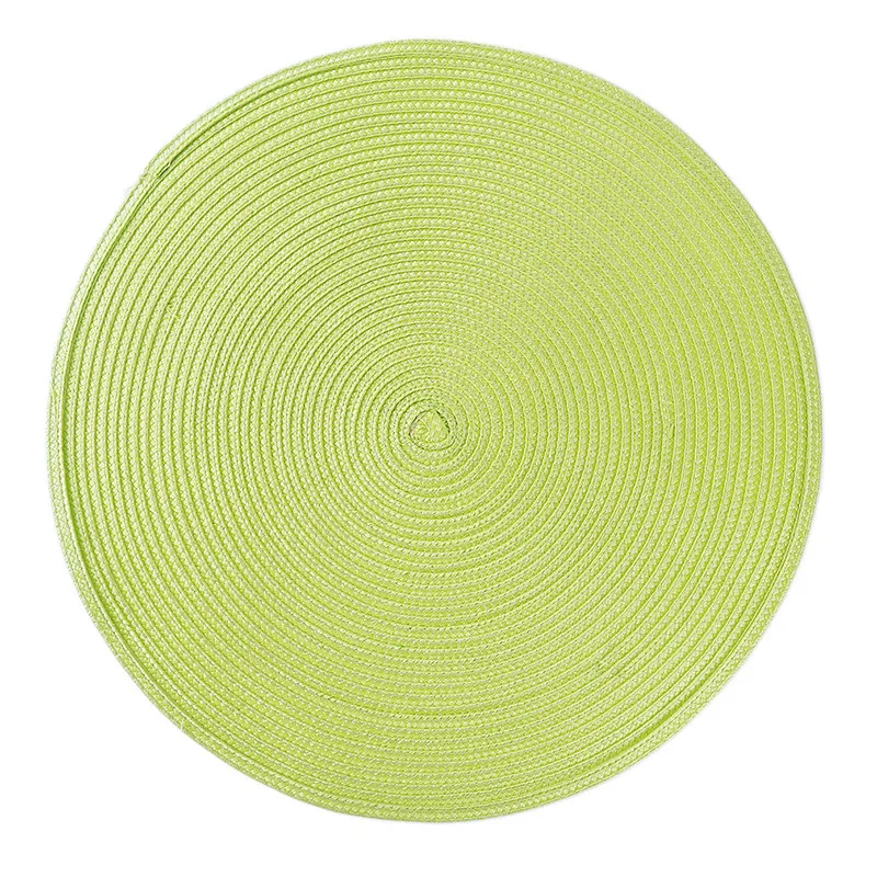 Фото Round Weave Placemat Fashion PP Dining Table Mat Disc Pads Bowl Pad Coasters Waterproof Table Cloth Pad Non-slip Insulation №3