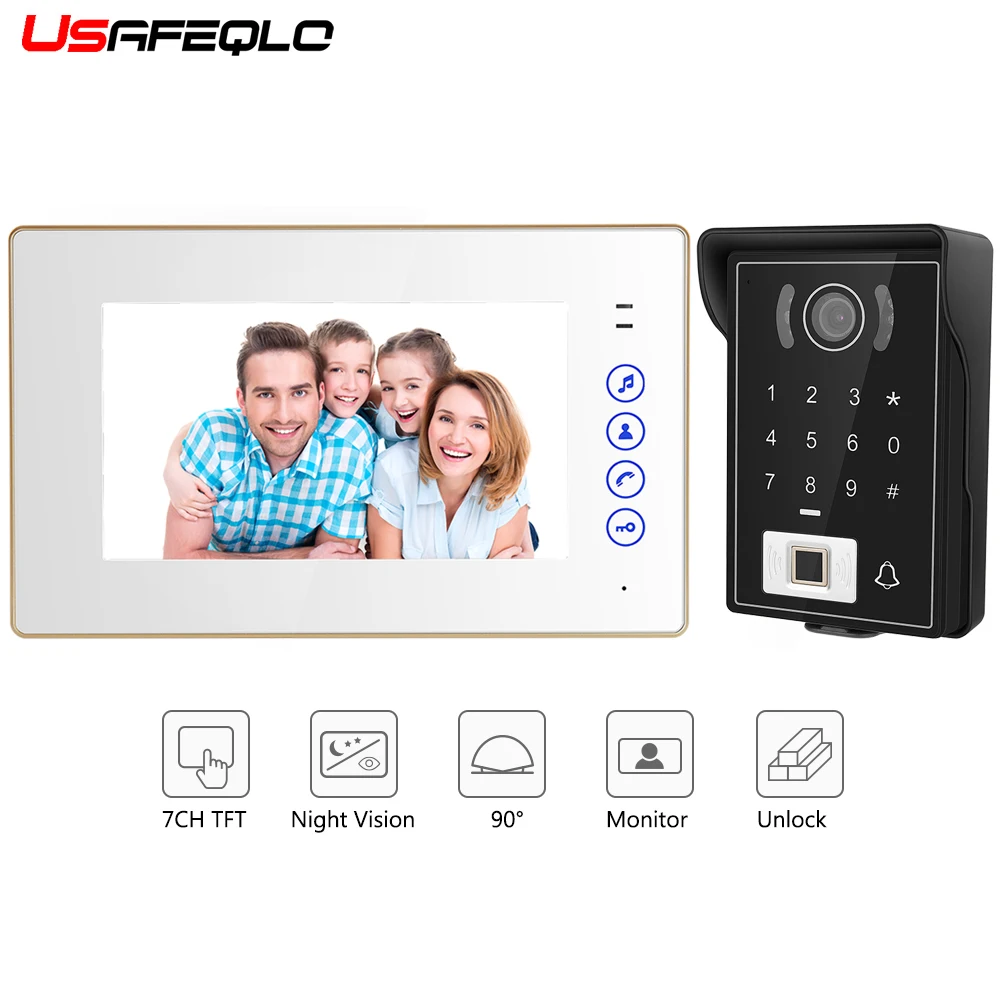 USAFEQLO 7 ''TFT lcd проводной видео телефон двери визуальный видеодомофон спикерфон