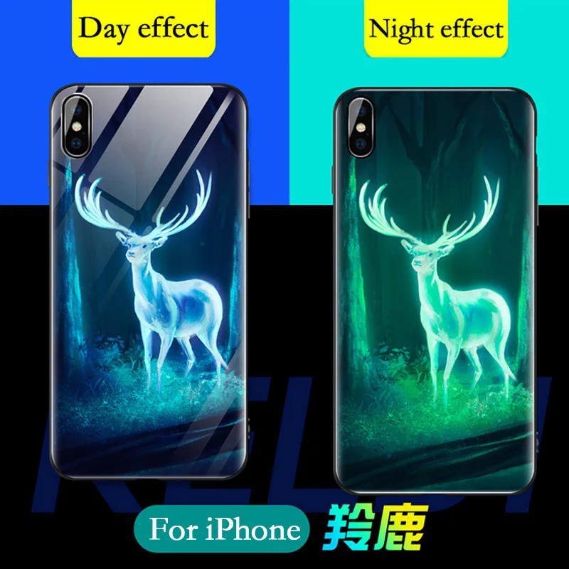 Светящийся чехол из закаленного стекла для huawei P20 P30 Pro P20 Lite, чехол для телефона huawei P Smart Honor 10 Lite, чехол - Цвет: Reindeer