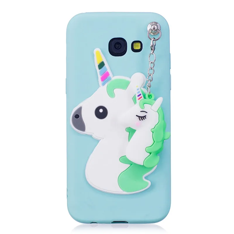 FLYKYLIN Cartoon Soft Candy TPU Case For Samsung galaxy A3 A5 A7 2017 A320 A520 A720 Unicorn Flamingo Pendant Back Cover Caque |