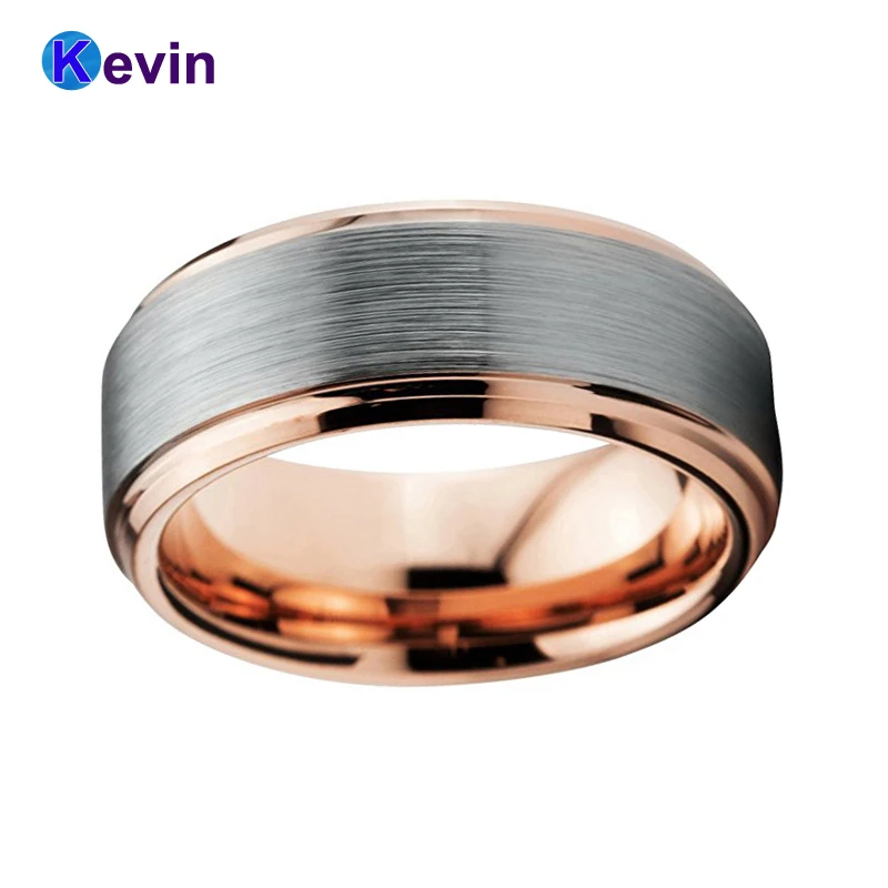 8 мм обручальное кольцо из вольфрама для мужчин и женщин цвета розового золота с