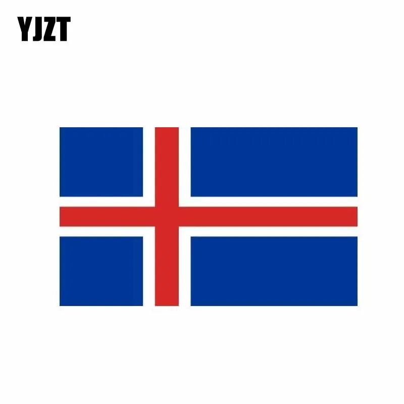 YJZT 13 3 см * 7 9 Светоотражающая забавная наклейка на автомобиль с Исландским флагом