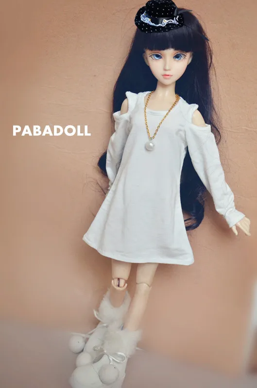 Красивое длинное платье рубашка с открытыми плечами для куклы BJD 1/4 MSD 1/3 SD13 SD16