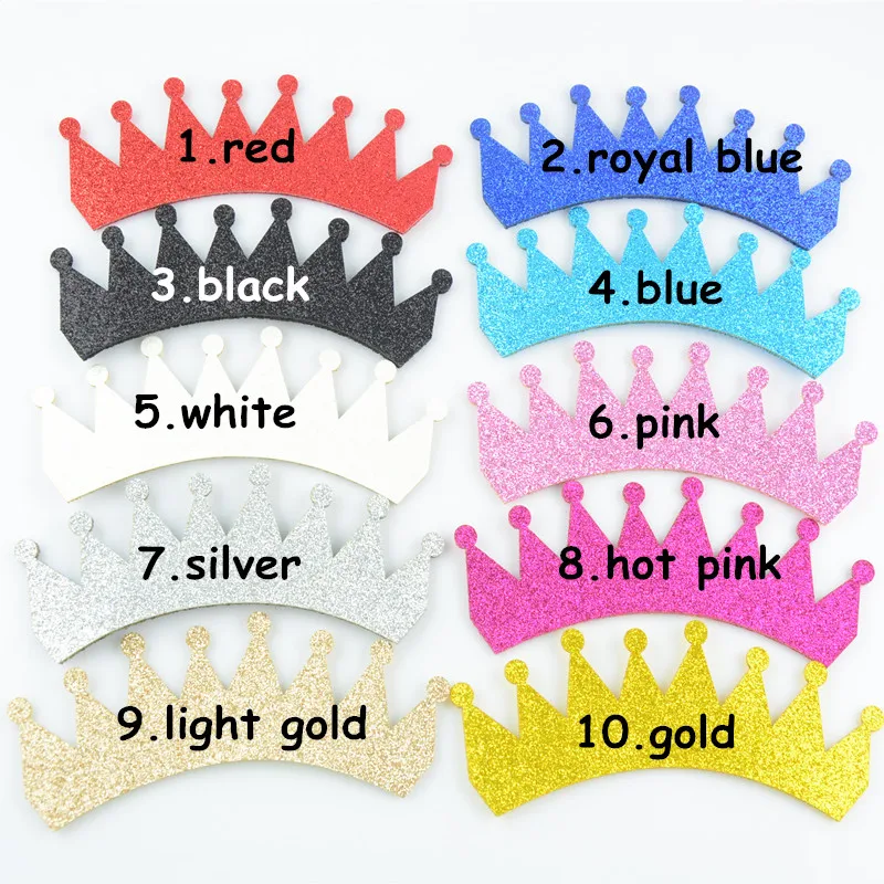 500 шт./лот оптовая продажа НЕОБРАБОТАННАЯ блестящая фетровая Корона первый день