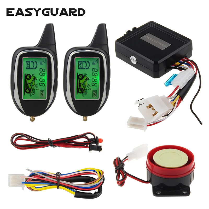 Качество easyguard 2 way Мотоцикл сигнализация с дистанционным запуск двигателя