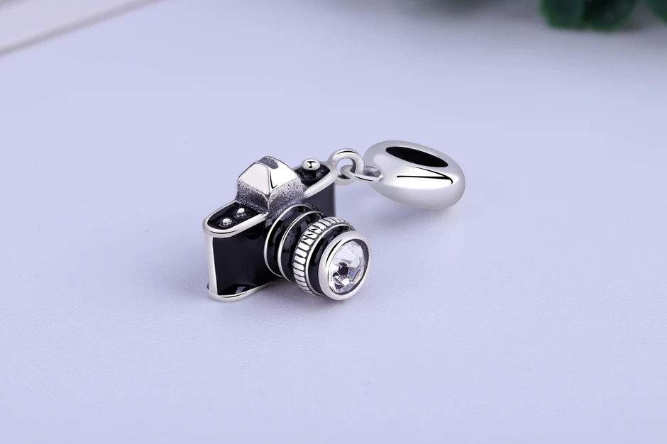 Винтажные цифровые SLR камеры Бусины Fit Pandora браслет амулеты Аутентичное Стерлинговое Серебро 925 оригинальные бусины для женщин ювелирные изделия