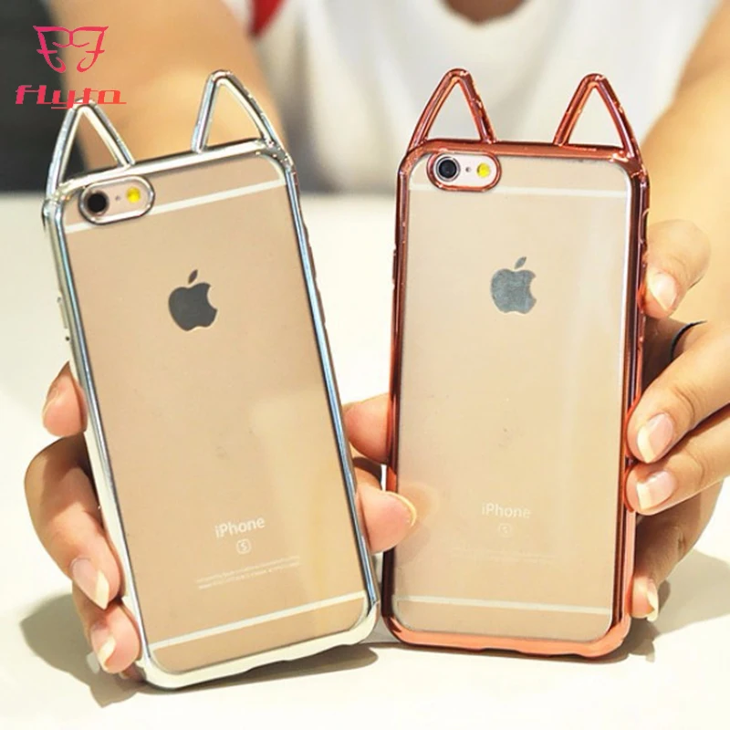 Чехол FlyTo для IPhone 7 8 Plus мягкий чехол из ТПУ с гальваническим покрытием телефона 6 S X