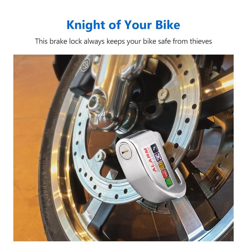 INBIKE велосипедная сигнализация дисковый тормозной замок колесо Противоугонная 6