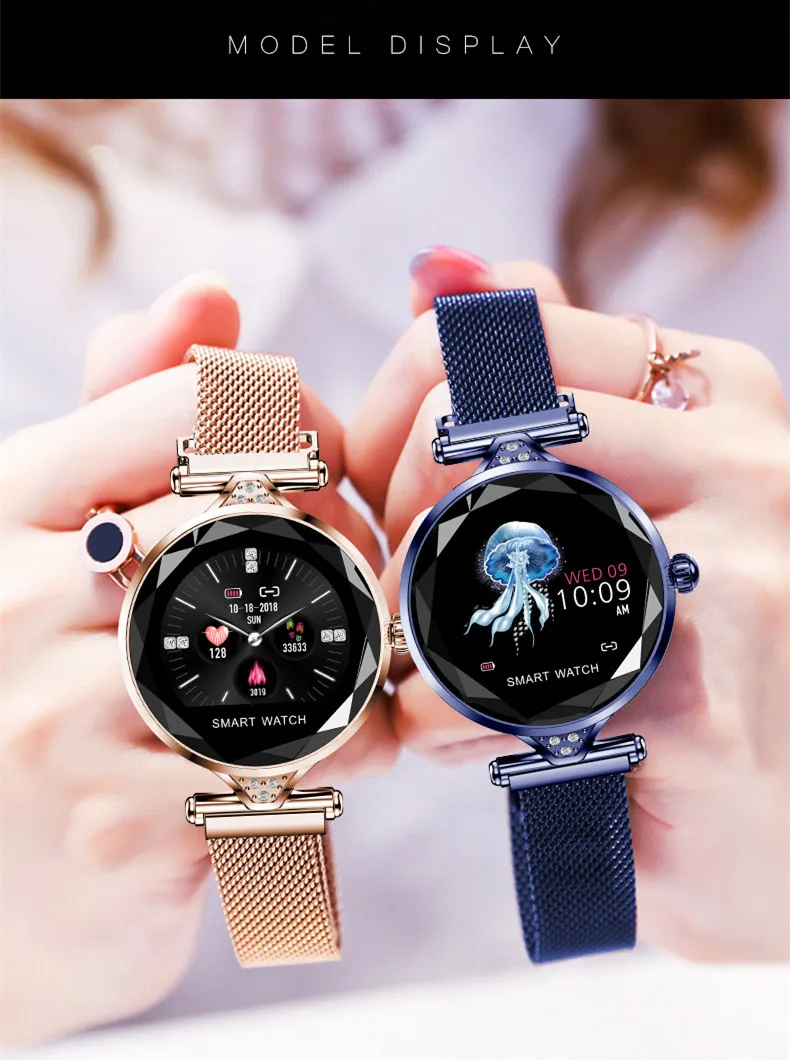 Для женщин Смарт часы браслет женский физиологический цикл smartwatch diamond сердечного ритма приборы для измерения артериального давления спорти