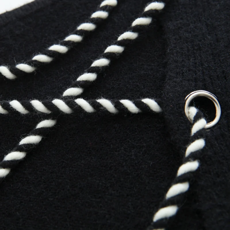 

LORDXX 2017 New Fashion Women Sexy Open back Lace Up Tops Female Knit Sweaters