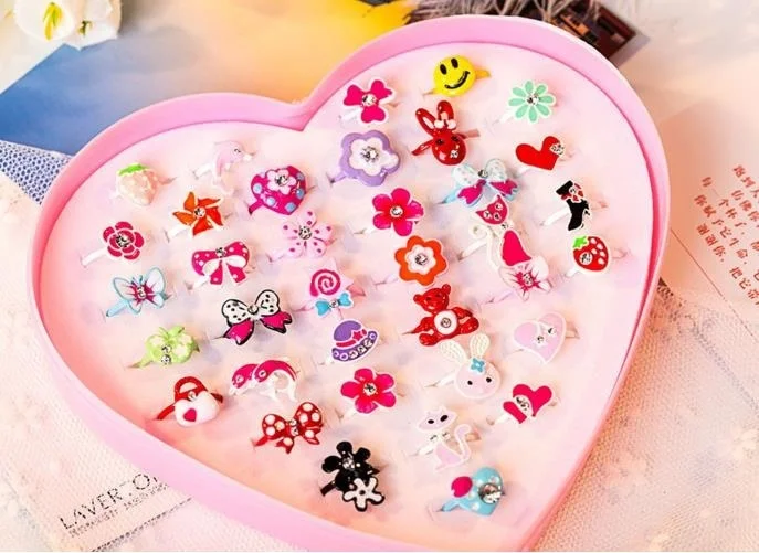 2 шт. детские модные регулируемые кольца с героями мультфильмов для девочек