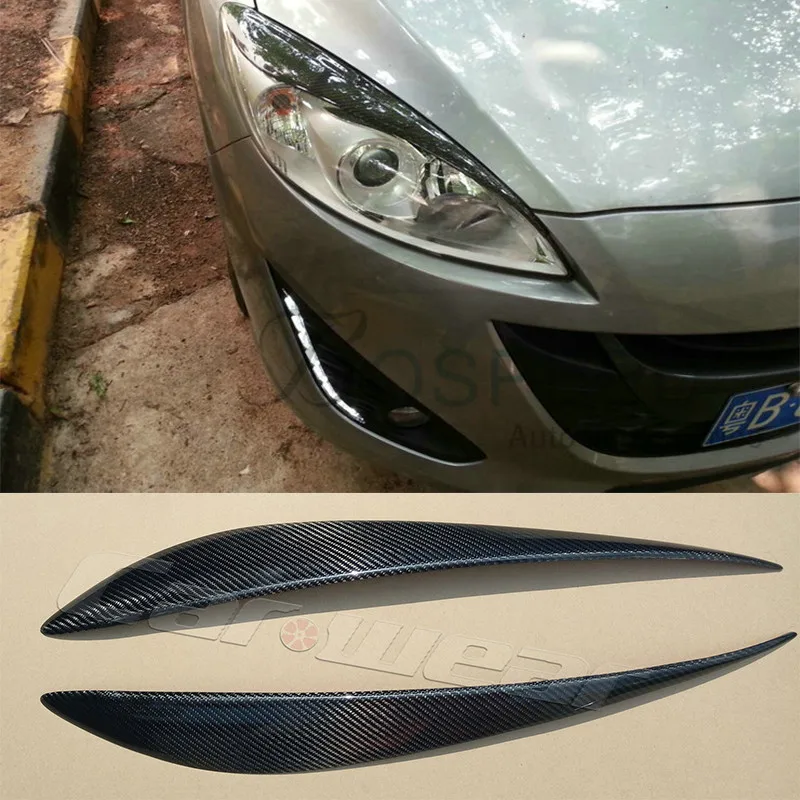Чехол для передней фары из углеродного волокна 2012 2015 Mazda 5|headlight eyelids|carbon fibercover carbon