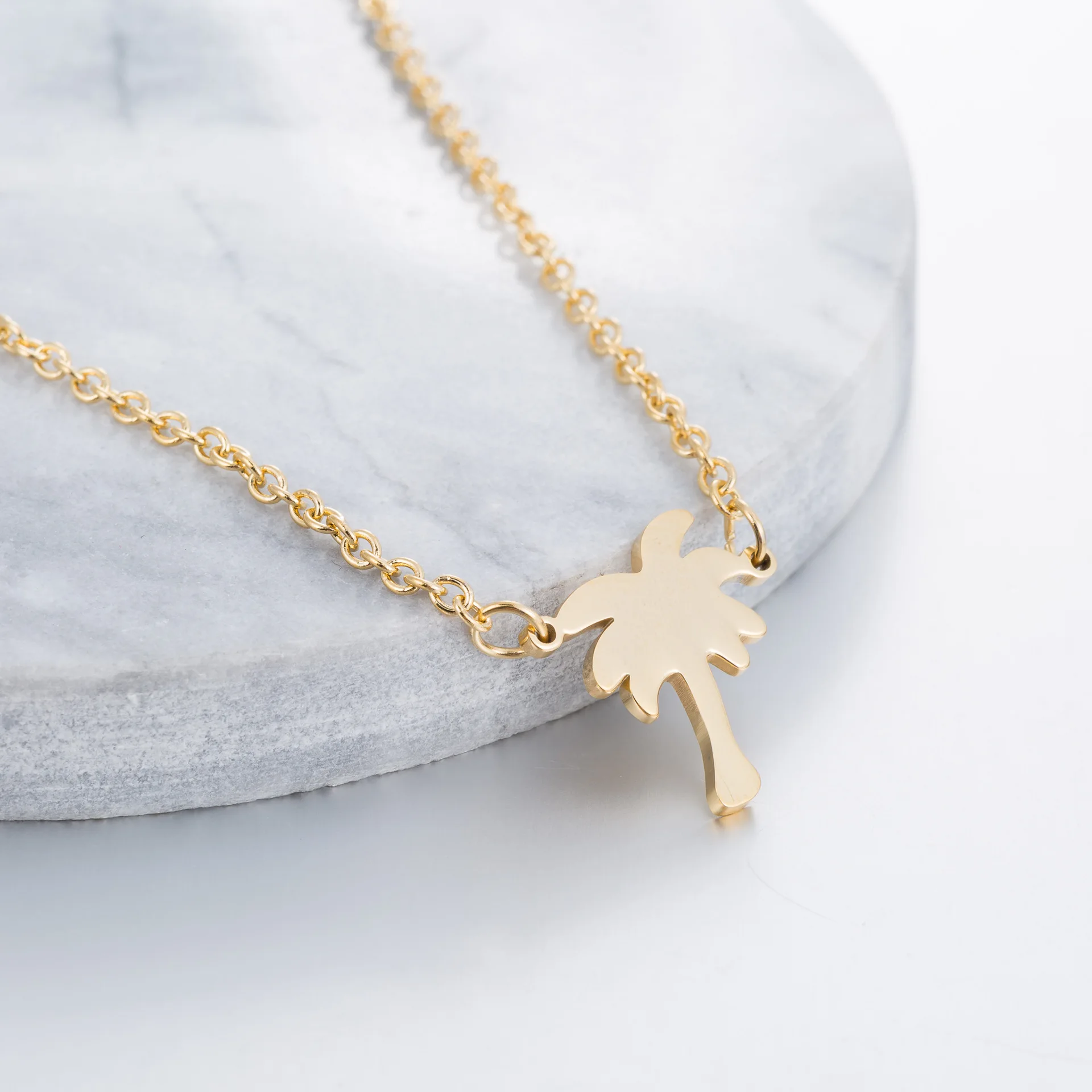 Ожерелье из кокосового дерева длинная цепочка с подвесками ожерелье нержавеющей