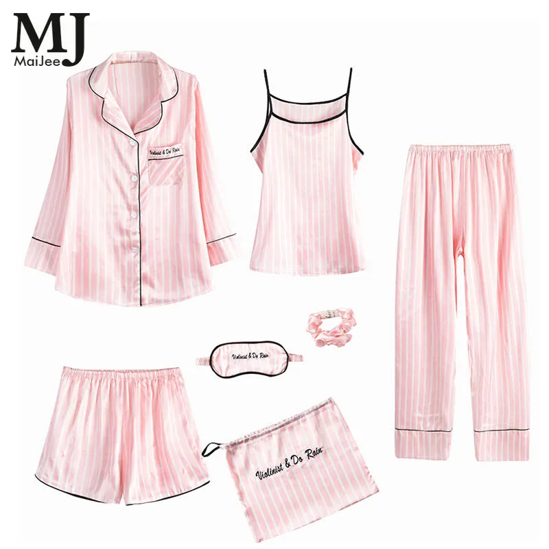 MaiJee 7Pic пижамы De Las Mujeres Pijama Mujer Feminino женские Femme Combinaison Pyjama Pigiama Donna|pigiama donna|combinaison