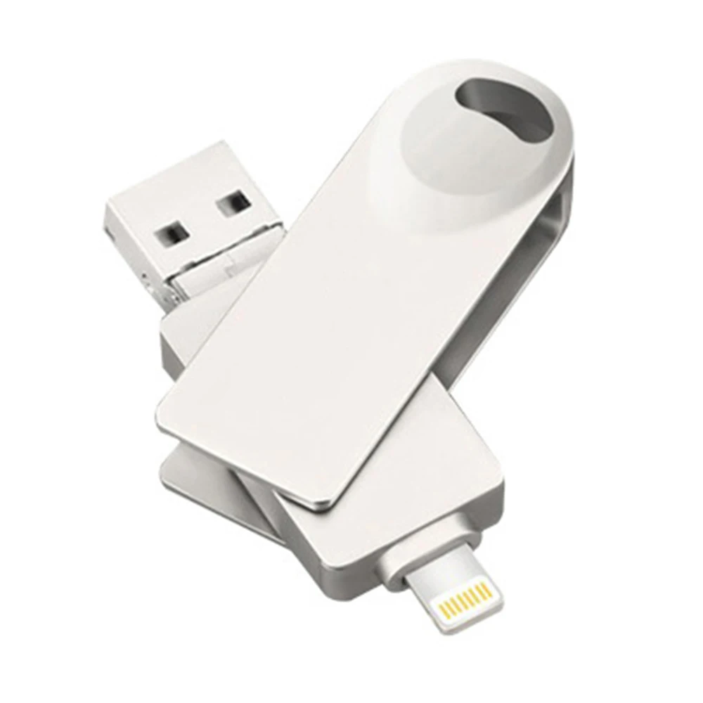 USB флэш-накопитель 64 Гб USB C карта памяти, внешняя карта для хранения фото, флешка 3в1 Для iPhone iPad iOS MacBook Android и ПК - Цвет: Silver 32GB