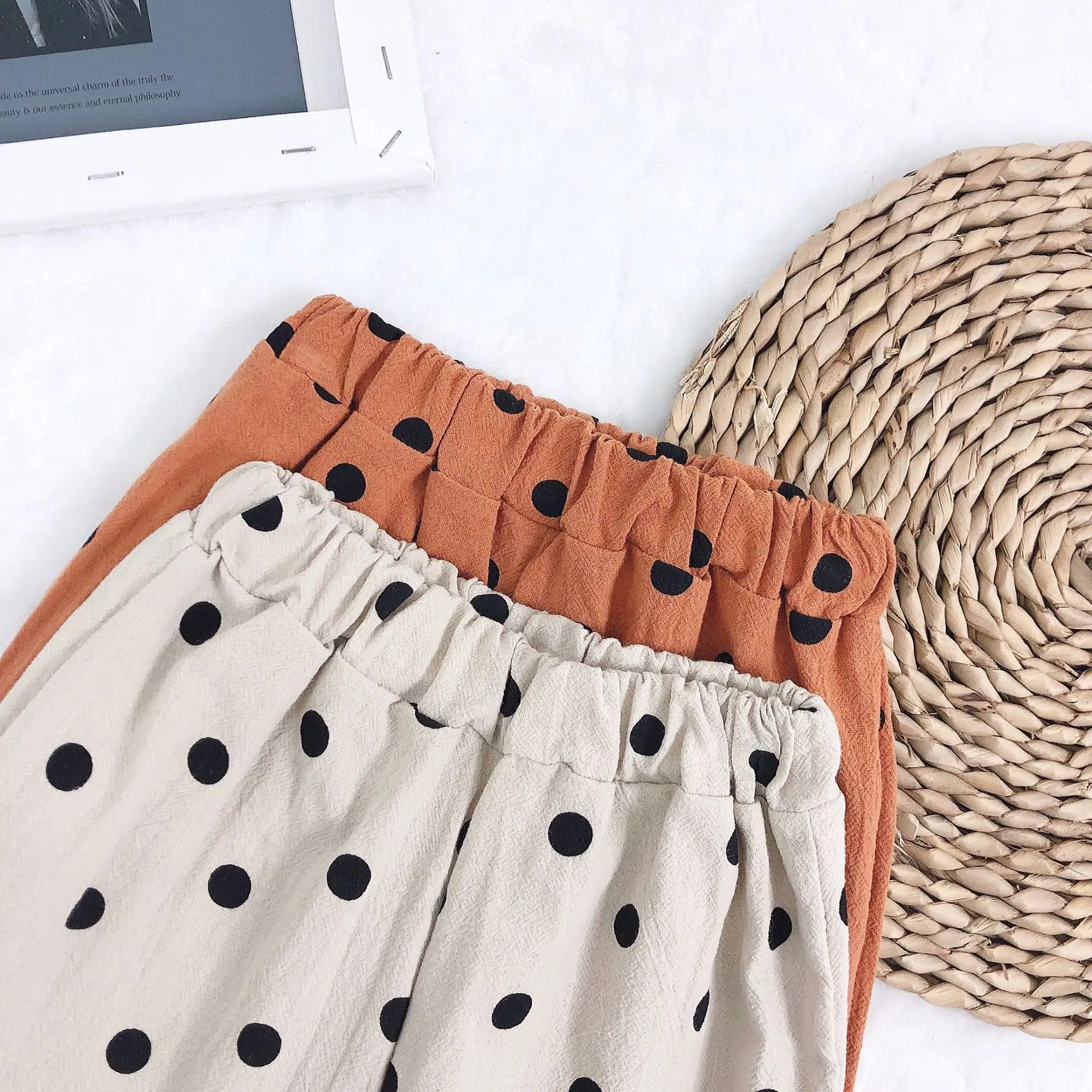 Korean style Spring summer dot printed loose pants for baby girls 1-5 years kids children all-match casual trousers |