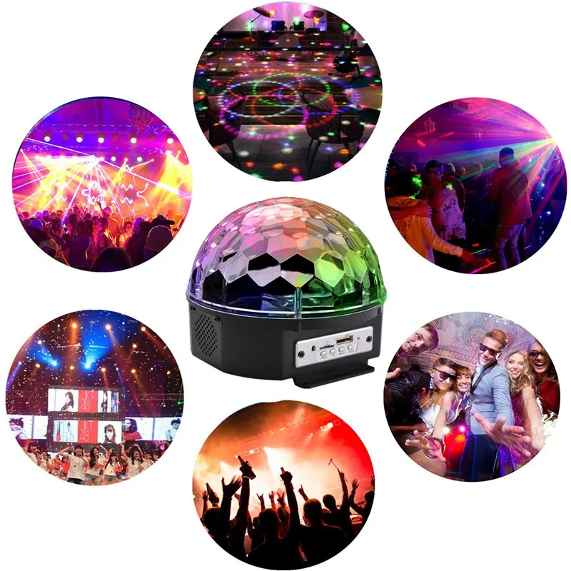 ZjRight хрустальный магический шар RGB 6 Вт * 3 LED USB музыка дистанционное управление