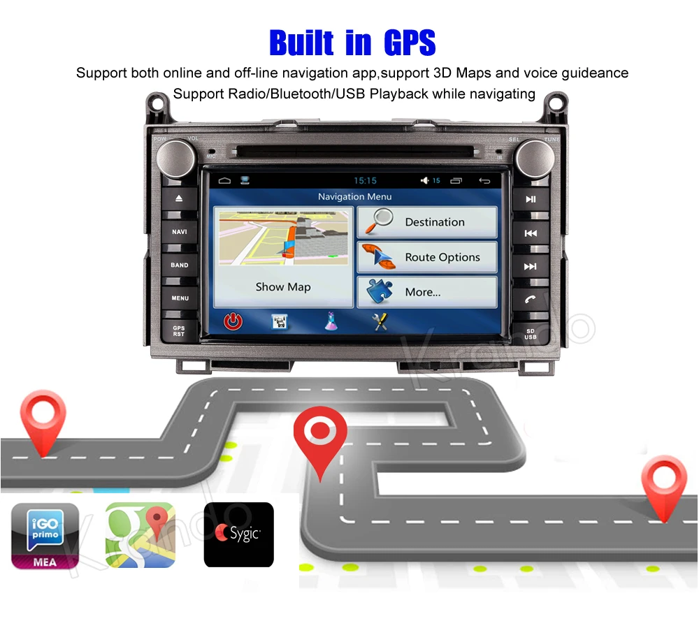 Автомагнитола Krando Android 9 0 dvd плеер с gps для toyota venza 2008 2016 Автомобильная