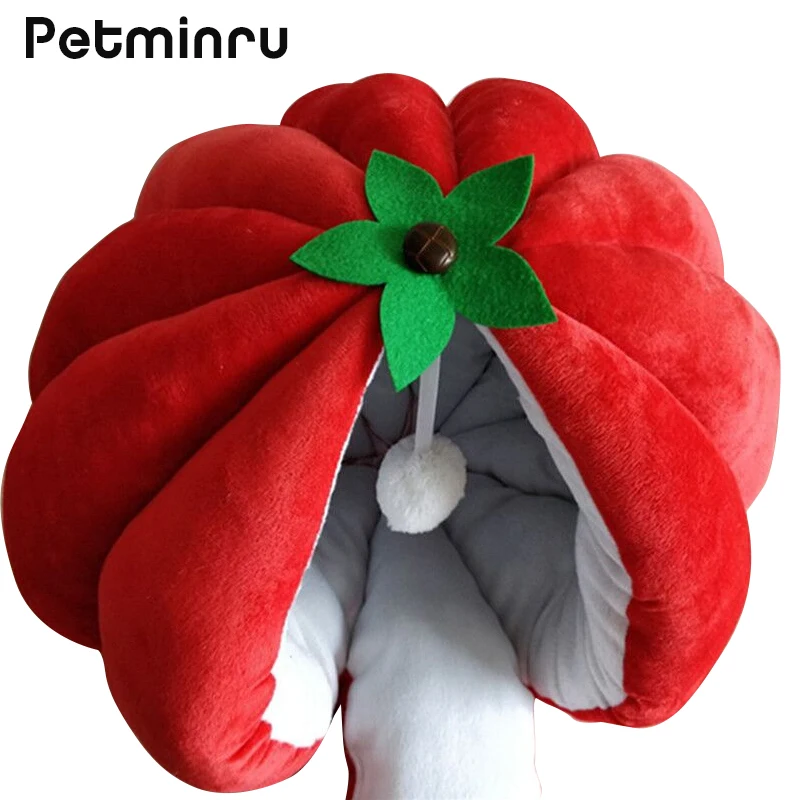 Petminru теплая зимняя персиковая оранжевая тыква домик для собаки домашнего