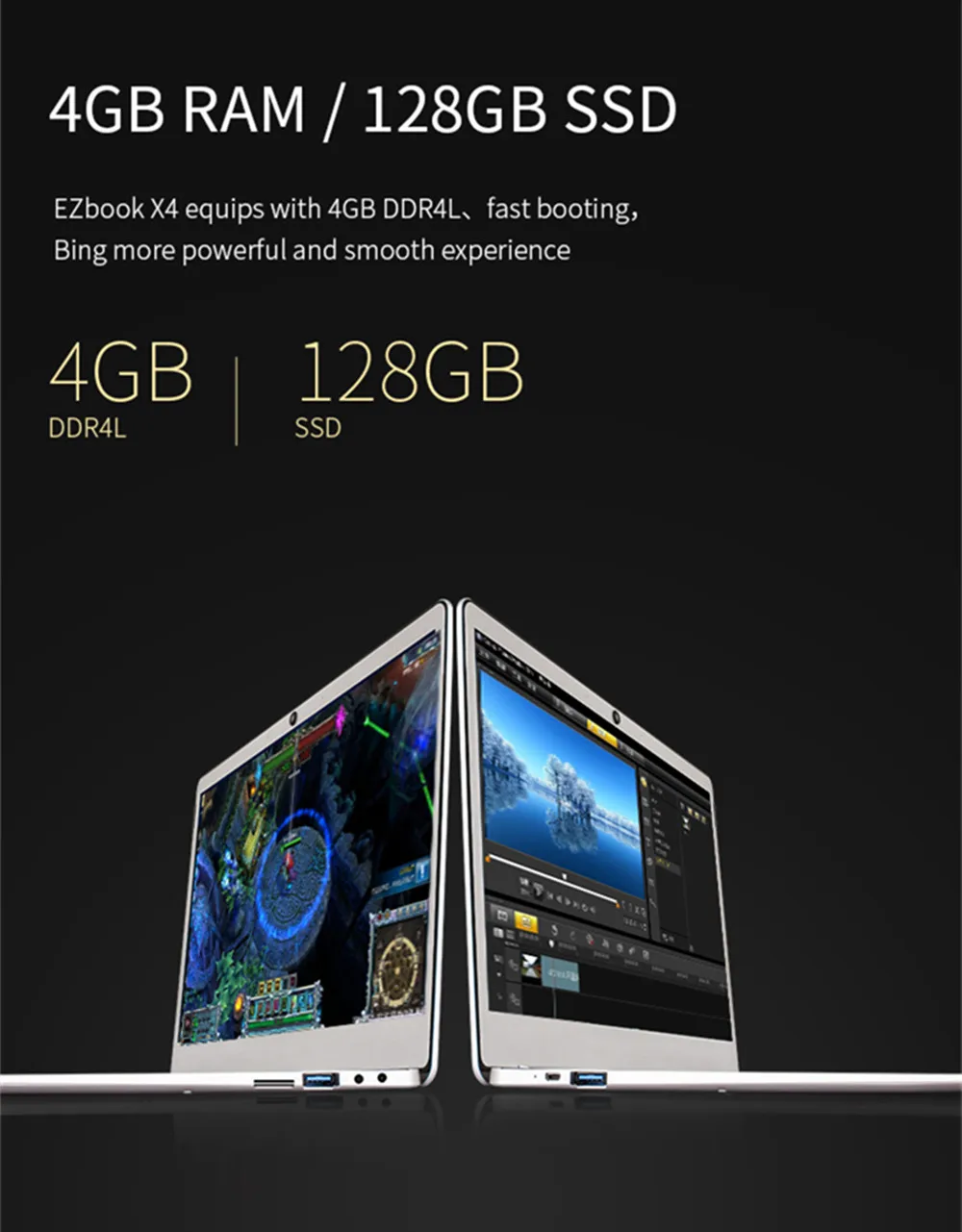 Ноутбук Jumper EZbook X4 Intel Gemini Lake J3455 4 ГБ ОЗУ+ 128 Гб SSD 14,0 дюймов Windows 10