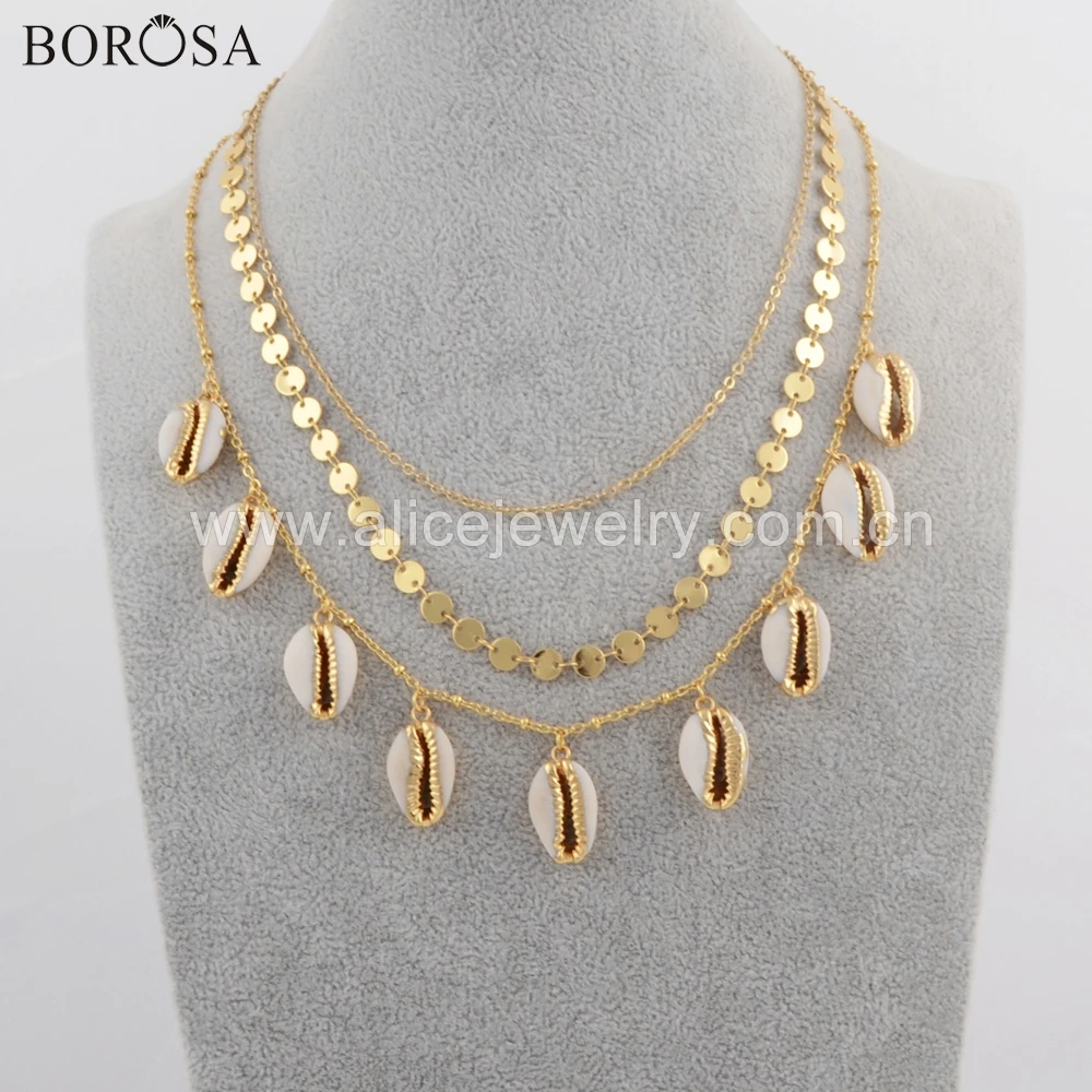 BOROSA 2 шт. ручная работа золото/серебро цветные бусины из натуральной раковины