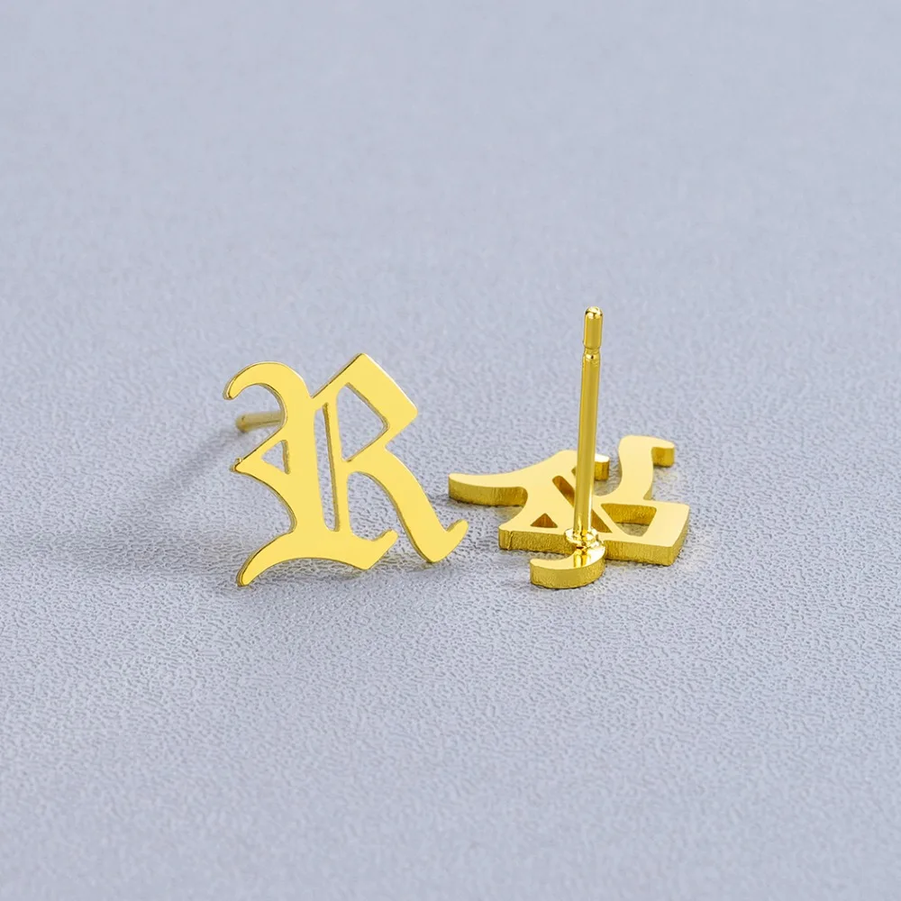 Серьги Todorova из нержавеющей стали с надписью R для женщин|Серьги-гвоздики| |