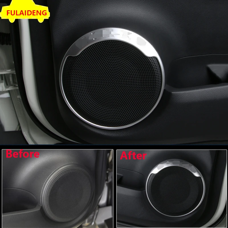 4pcs For Nissan Kicks 2017-2018 ABS Silver Interior Door Speaker Decoration cover Trim Car Styling Accessories | Автомобили и
