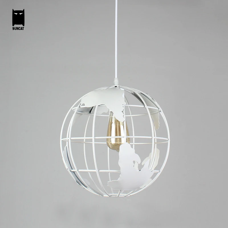 Белая черная железная земля подвесной светильник современный скандинавский