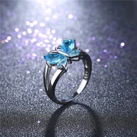 garilina cute temperament female jewelry blue butterfly zircon ring wholesale womens fashion trend ar2287