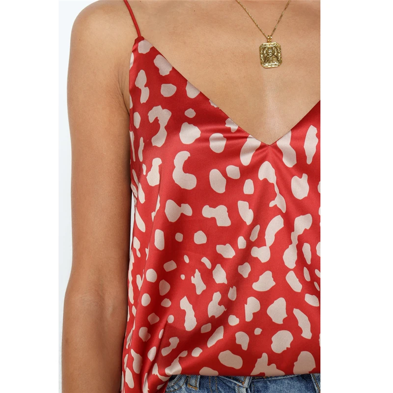 

Vogue Women Ladies Leopard Print Loose Sleeveless V-Neck Sexy Tops Blouses Female Fashion Shirts Blouses Top Clothing