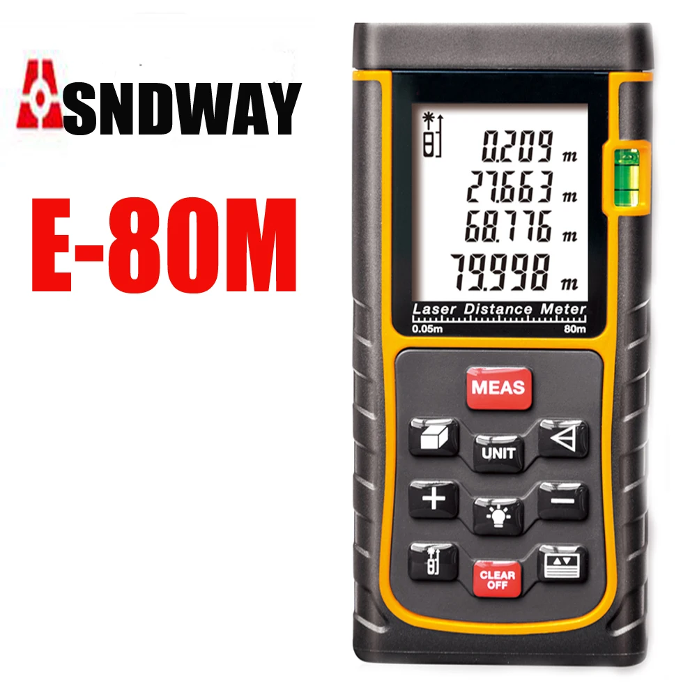Range finder 80m 100m 120m 150m Digital Distance meter Electronic ruler Big Bubble level Tape measure Area/volume tool | Инструменты