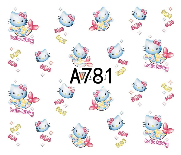 Детские наклейки для ногтей с кошечкой 5 листов дизайна макияжа водные тату