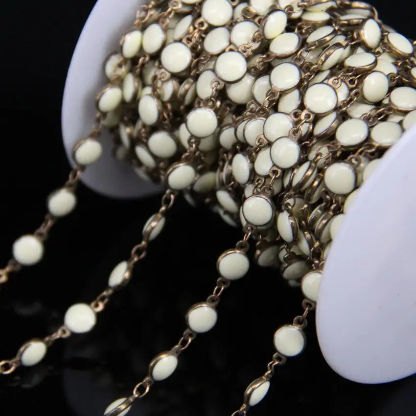 Howlite цветной лампворк 6 мм плоские круглые бисерные медные четки цепи