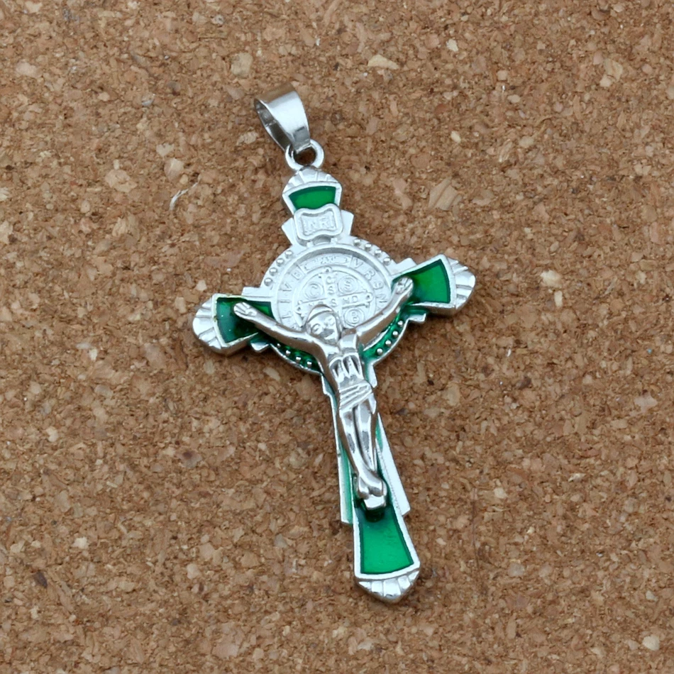 2 шт./лот G эмаль орден Святого Бенедикта крест Распятие Религиозные Подвески