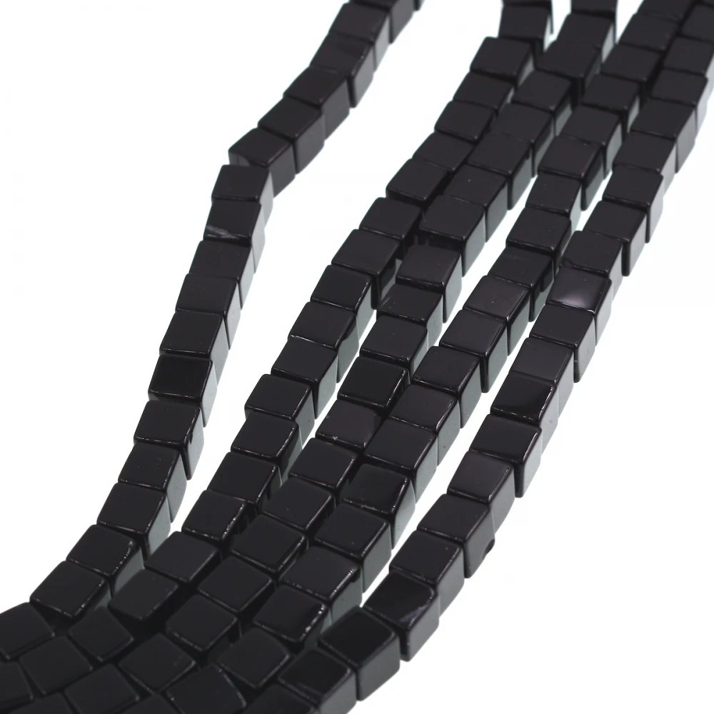 8 мм натуральный черный оникс бусины агата кубик полная нить для изготовления