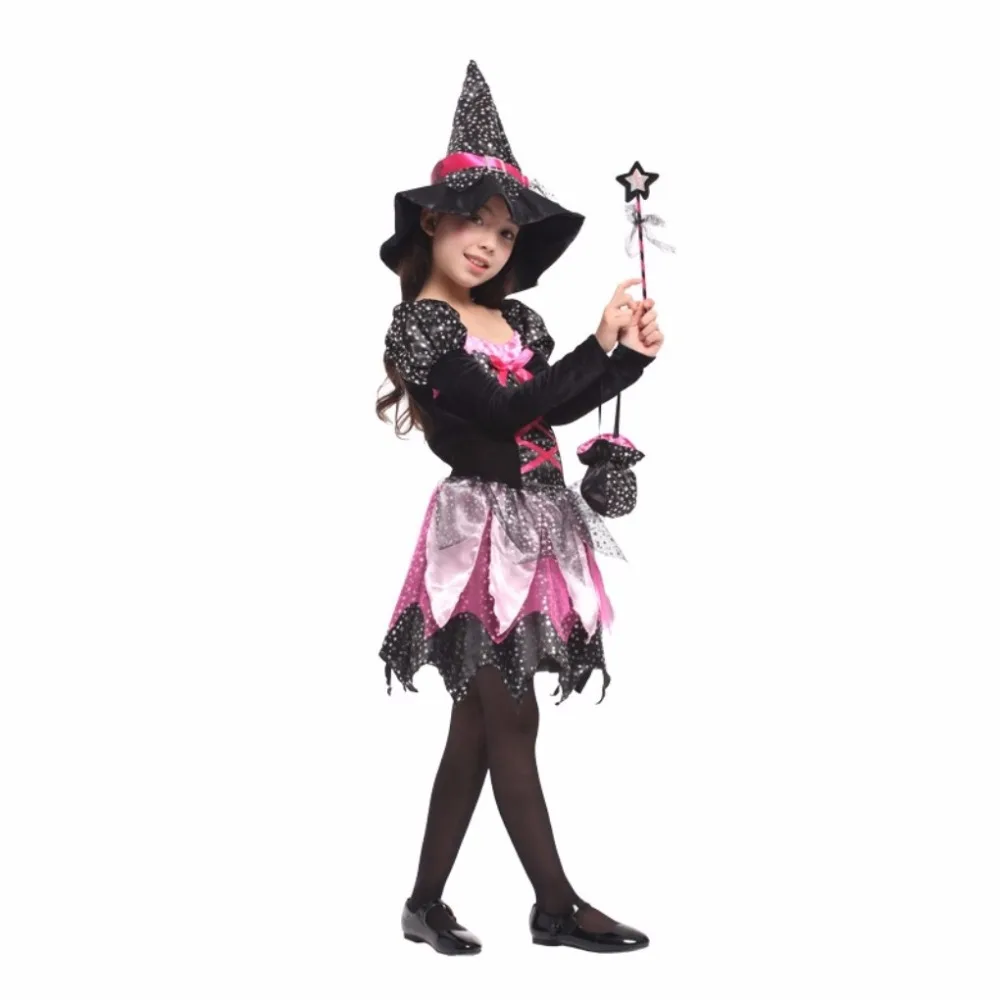 Шанхайская история мигает костюм ведьмы причудливые Дети Хэллоуин фиолетовый