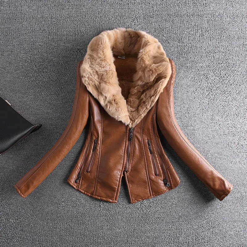 Настоящая куртка для женщин, S-4xl, весна-осень, искусственная кожа, байкерская куртка, женские кожаные куртки, женские тонкие, Мытые, мягкие, на ощупь