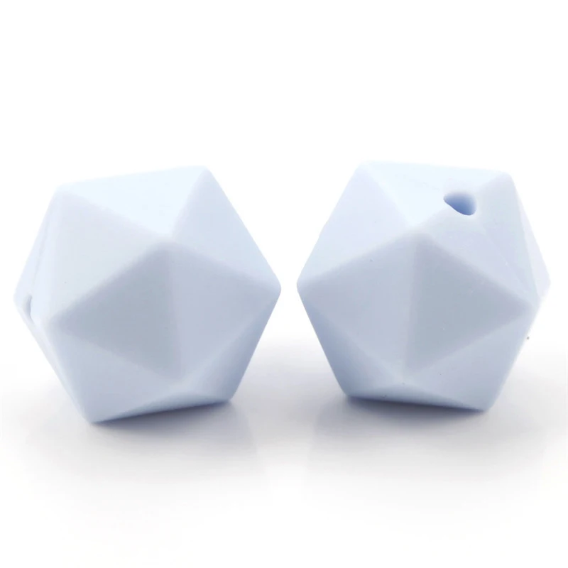 50pcs 14mm Silicone Icosahedron Teething Beads Bpa Free Baby Teether Necklace Bracelet Accessories Infant Nursing Pacifier Chain