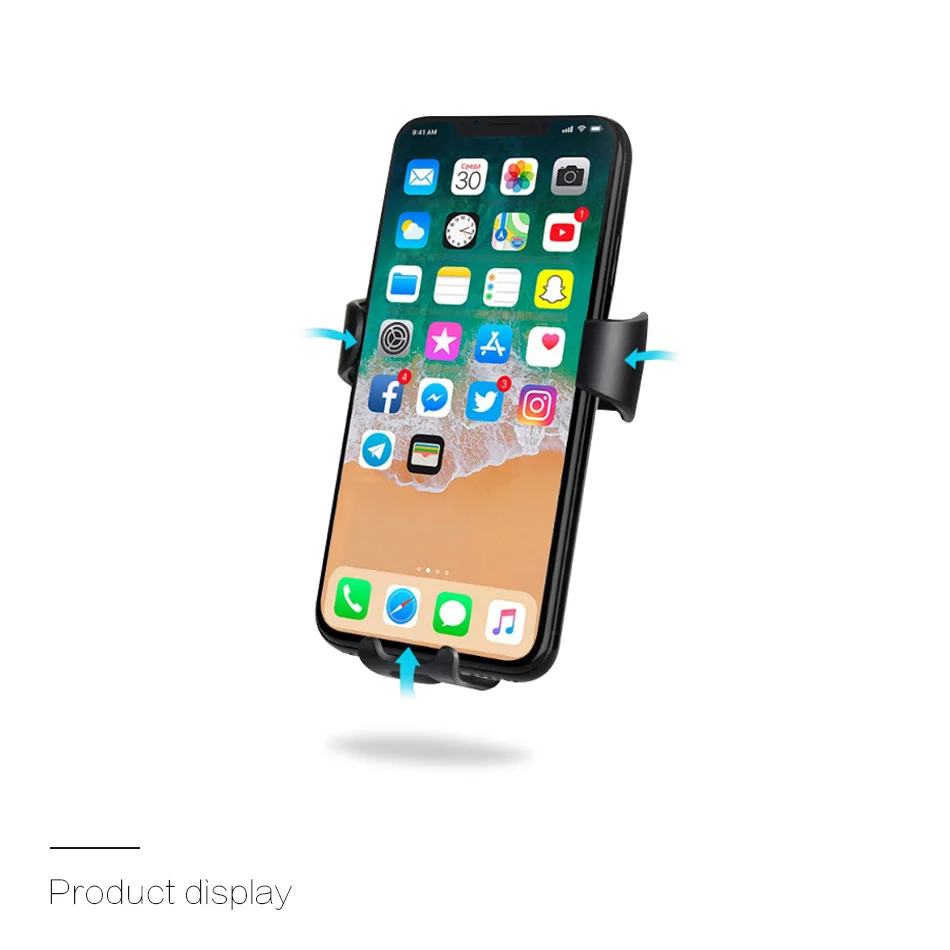 KEXU Qi быстрое автомобильное беспроводное зарядное устройство для iPhone X 8 Plus чехлы