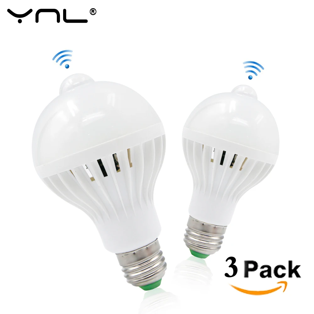 Светодиодная лампа E27 с датчиком движения 3 шт./Лот 220 В 5 Вт 7 9 Вт|lamp 5w|220v led lampled lamp 5w |