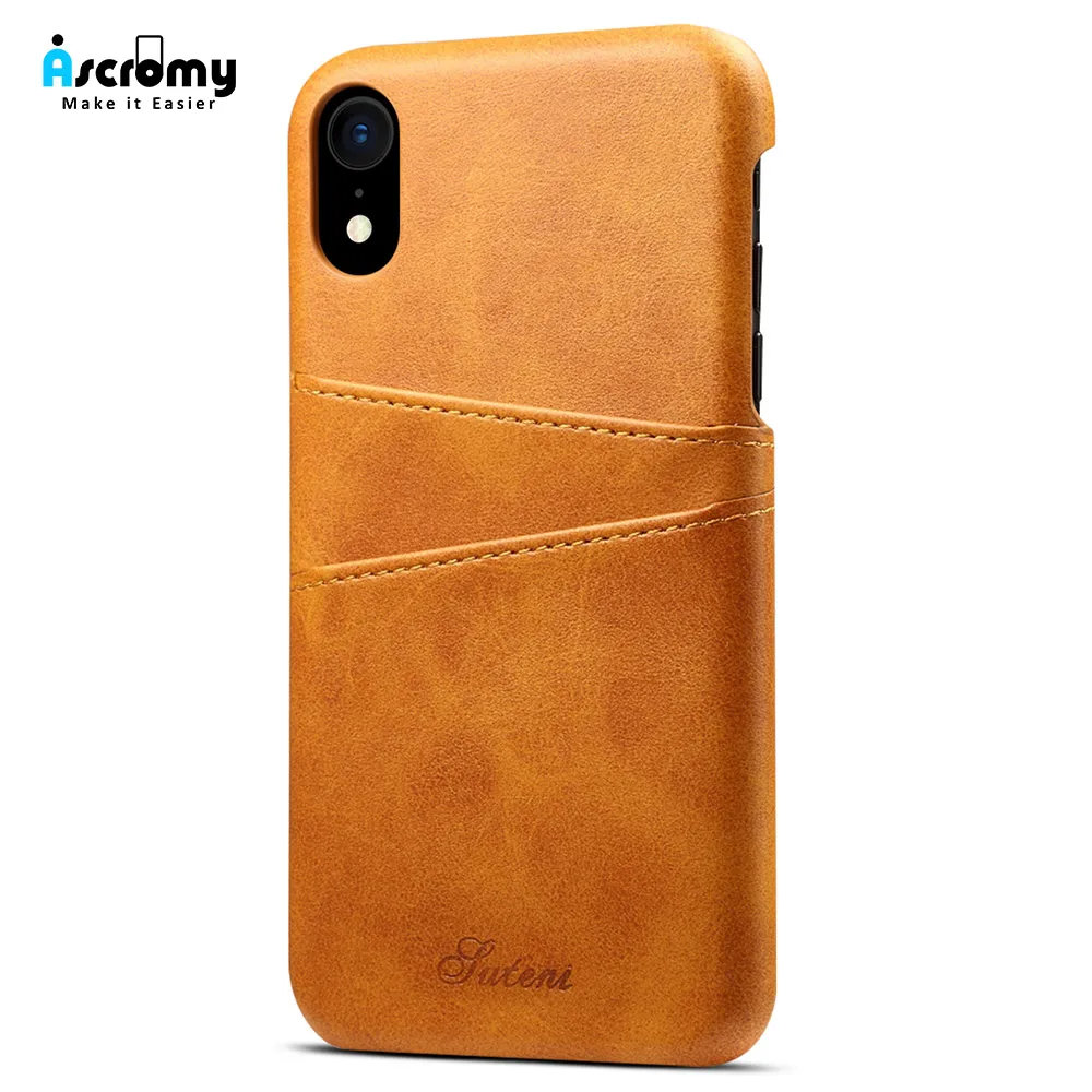 Чехол Ascromy для iphone XS Max кожаный Роскошный кошелек винтажный держатель карт слот тонкий чехол XR X 7 8 Plus 6 S