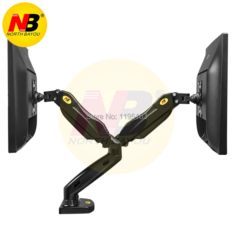 NB North Bayou Full Motion Dual Arms два компьютера монитор настольная подставка для 1"-27 Поворотный ЖК монитор Поддержка 2-6,5 кг