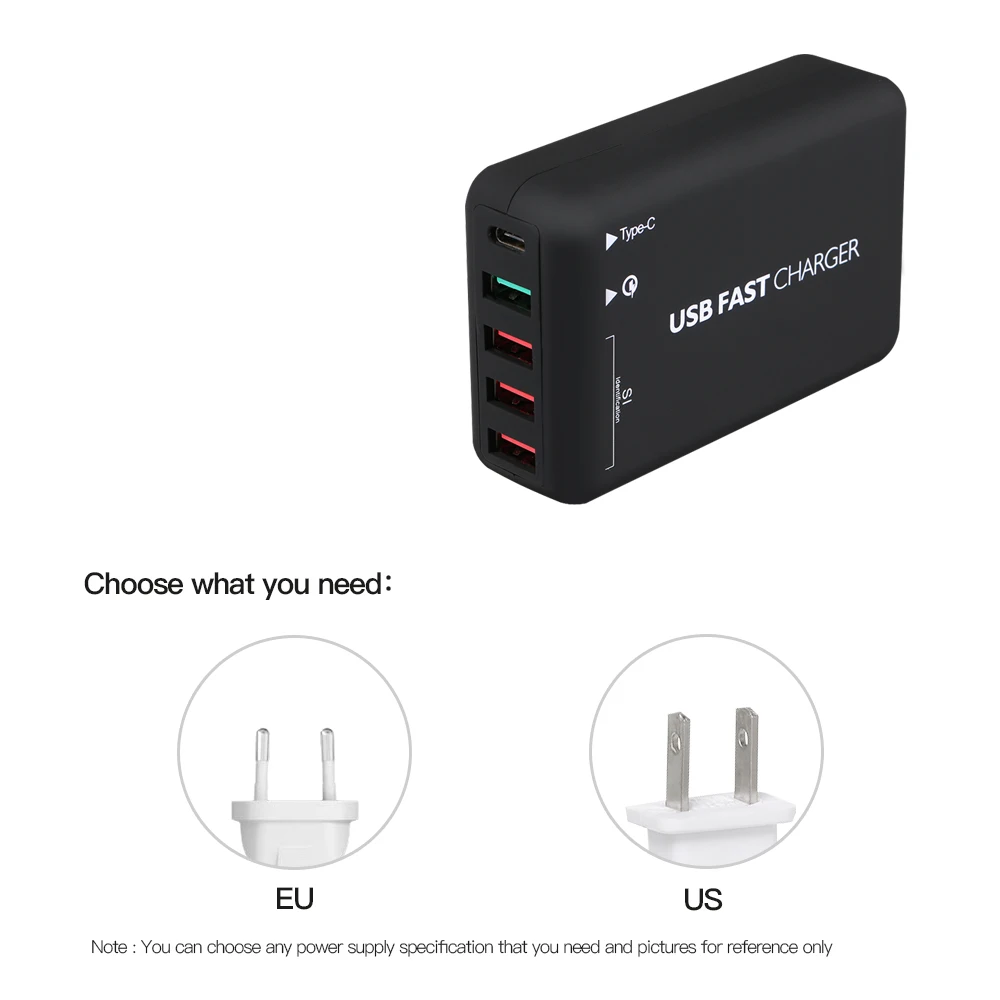 USB 3 0 концентраторы Быстрая зарядка 5 портов 6A USB3.0 настольное зарядное устройство